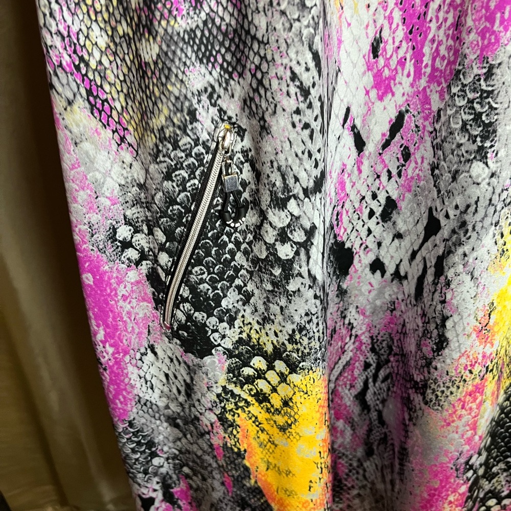 Jamie Sadock Pink and Yellow Snakeskin Maxi for Golf/Pickleball/ Tennis dress - Picture 4 of 10